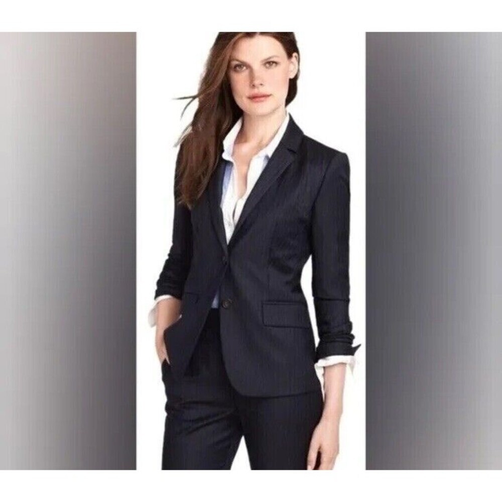 J. Crew Super 120's Wool Black Fitted Blazer‎ US4​​​